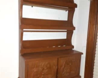 Vintage Hand Carved Spice Rack