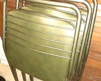 4 Vintage MCM Green Chairs