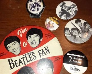 Vintage Beatles Fan Pin Buttons