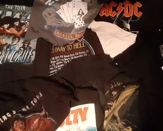 Concert T Shirts AC/DC, KISS, OZZY, LED ZEPPELIN, ROLLING STONES, MONTLEY CRUE, ZZ TOP, AND MORE...…..