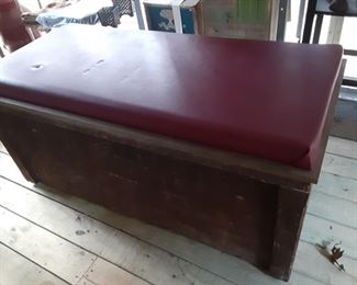 Vintage Wood Chest With Cushion Top Really Large Really Cool