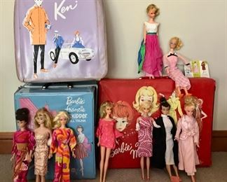 Vintage Barbies, Francie, and Ken - Lots of accessories,  Clothing, and more...