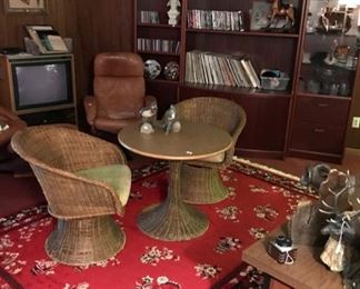 Oriental Wool Carpet, Wicker Table/Chairs, and more...