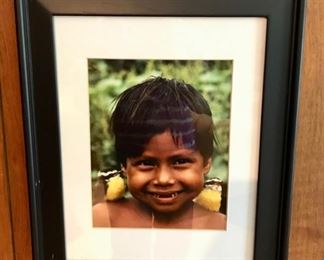 "Boy with Birds on Shoulders" - Karaja Tribe - Brazil-(Birds are Kiskadee Flycatchers) by Loren McIntyre