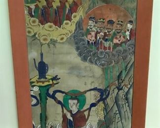 19th Century Korean Immortal Painting on Silk 