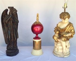 Cherub lamp, Angel candlestick, Vintage trophy