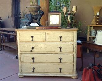 Crackle finish chest of drawers