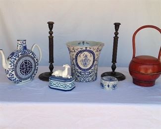 Asian themed porcelain and ceramics