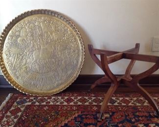 Persian brass tray with stand
