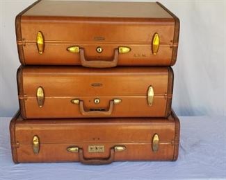 Vintage leather suitcases