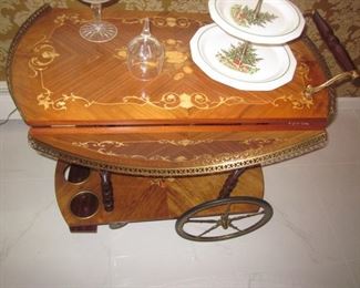 Italian Inlaid tea Cart