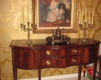 Councill Furnishings Sideboard / Candelabras / Listed Oils