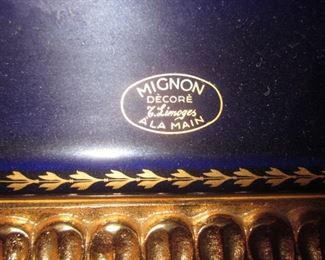 talian Limoges Mignon Decor Cobalt Blue