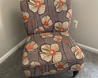 Pretty poppy fabric chair (2 available)