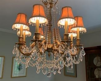 Vintage gold and crystal chandelier