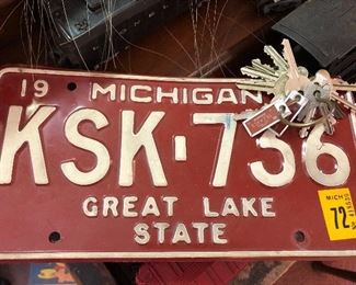 Vintage license Plate with key chain plate to match $25