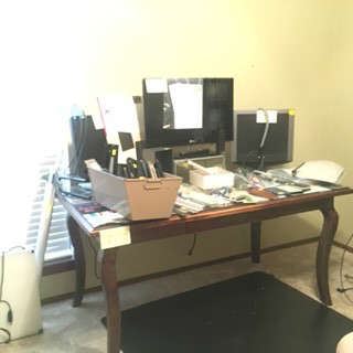 Office Desk and Lots of Office Supplies