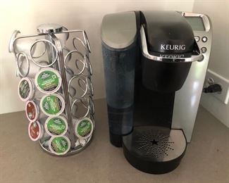 Keurig coffee maker and K-cup holder