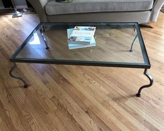 Glass/metal coffee table