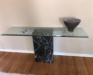 Glass sofa table