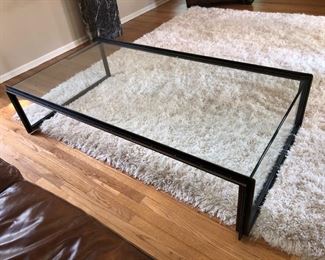 Industrial glass/metal coffee table