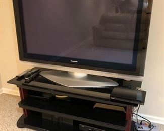 Panasonic 50” plasma TV and TV stand