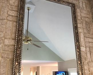 Silver framed mirror