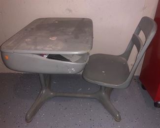 Vintage metal student desk