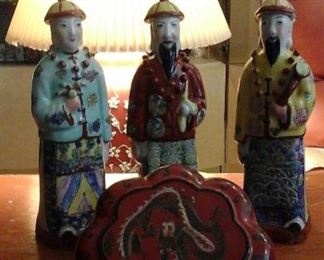 Chinese wise men and a paper mache box