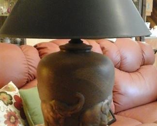 One of a pair elephant  lamps