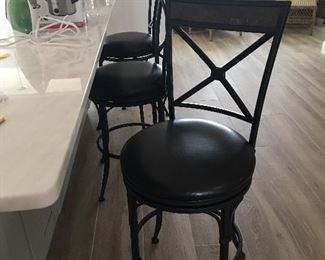 Counter stools metal with leather seats 