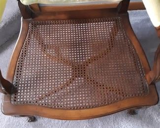 Vintage cane accent chair with pads