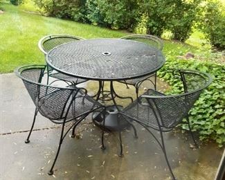 Wrought iron patio table set