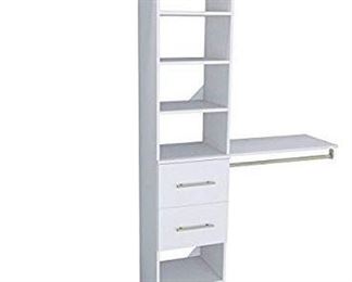 ClosetMaid 1937440 SuiteSymphony Modern 16-Inch Closet Organizer with Shelves and 2-Drawers, Pure White
