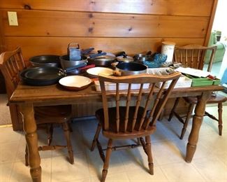 Table, Chairs, Pots
