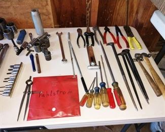 Garage: Screw Drivers, Wire Strippers, Ball Pien Hammers (Small), Some Wright Tools
