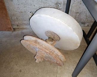 Garage: large round sharpening stone