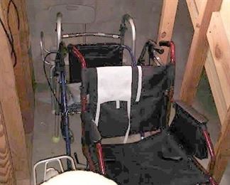 Basement: Wheel Chair, Walker, Shower Seat