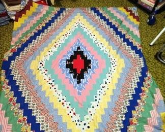 1st Bedroom Right: Diamond Shaped Quilt Top