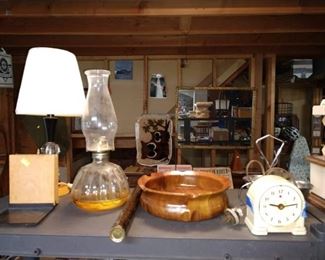 Basement: Oil Lamp, Clock, Lamp, Bowl