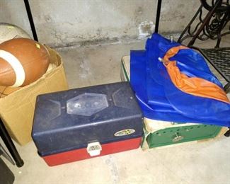 Basement: Canteen, Colman Lamp, Rain Gear, Boots
