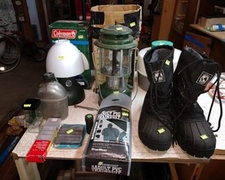 Basement: Canteen, Colman Lamp, Rain Gear, Boots