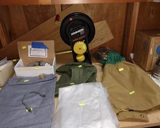 Basement: Penn Fathom-Master 600, Cloth Bags, Ski Goggles, Plastic Ground Cover
