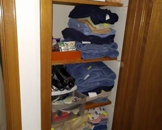 2nd Hall Closet: Towels, Wash Cloths, Blood Pressure Machine, Other Stuff