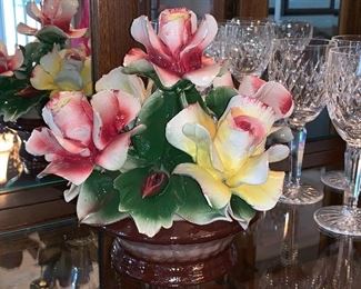 Capodimonte porcelain flowers 