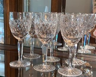 6 of 12 Waterford crystal wine glasses