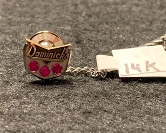 14K and Ruby Dominick's rewards tie tack