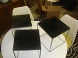 POUL KJAERHOLM ACRYLIC AND STEEL STACKING TABLES