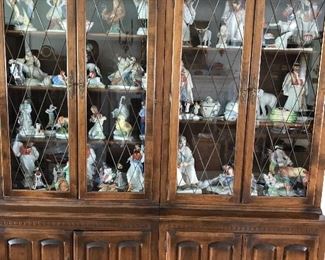 Large cabinet filled with Herend porcelains