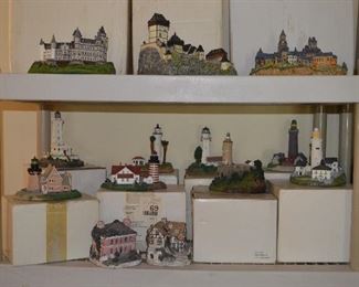 Danbury Mint Enchanted Castles of Europe, and Lighthouse Figures